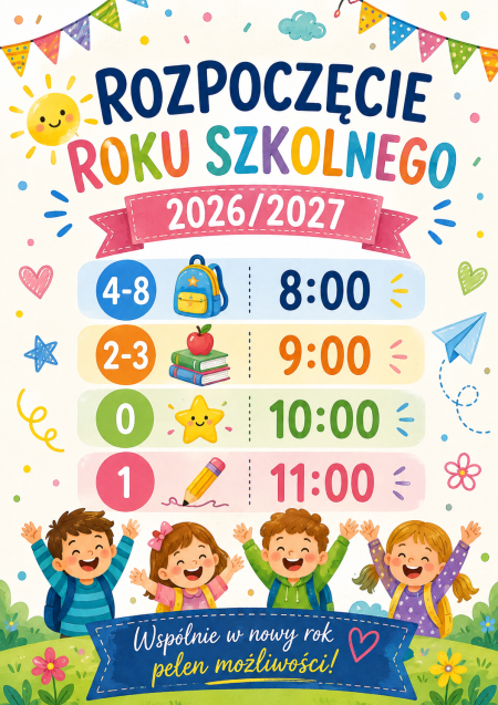 Harmonogram rozpoczęcia roku szkolnego 2026/2027